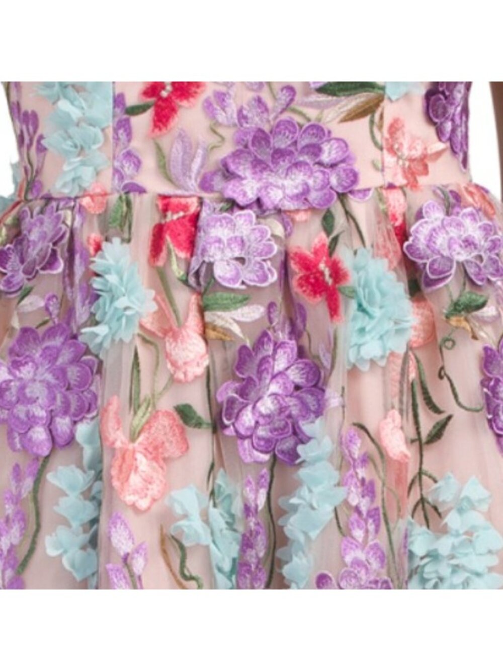 DRESS THE POPULATION Embroidered Floral Mini Cocktail Dress - Picture 4 of 5